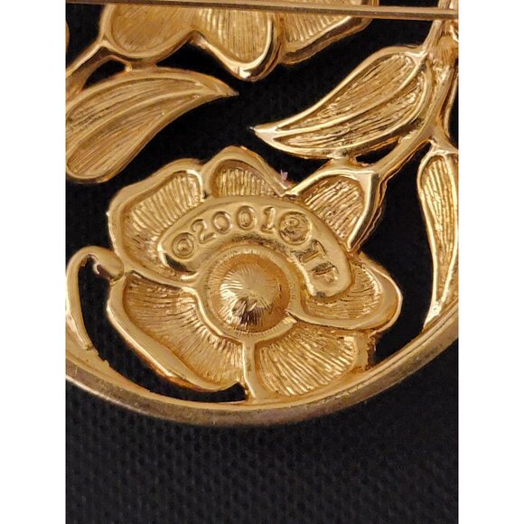 Thomas Palmer SWAROVSKI Brooch Pin Gold Tone HARMONY GARDEN OF TRANQUILITY 2001 - Picture 4 of 5